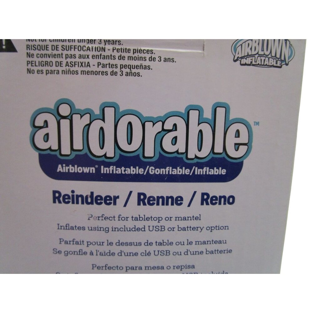 Airdorable Airblown Inflatable Reno Reindeer 22 In Christmas Indoor Use NIB - Picture 4 of 11